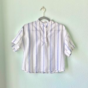 Striped Bib-collar shirt